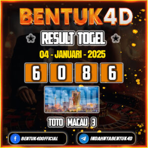 Result Togel Toto Macau 3 (16:00) 04 Jan 2025