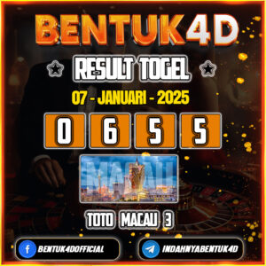 Result Togel Toto Macau 3 (16:00) 07 Jan 2025